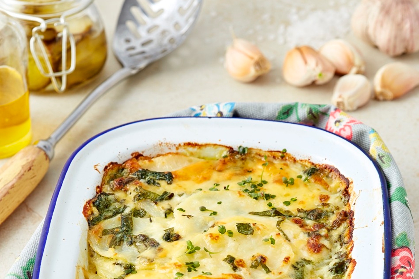 Sahniges Spinat & Kartoffelgratin